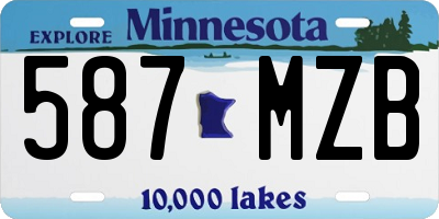 MN license plate 587MZB