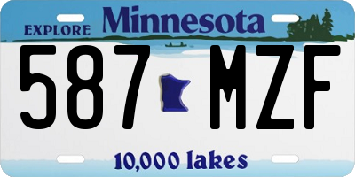 MN license plate 587MZF