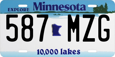 MN license plate 587MZG