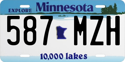 MN license plate 587MZH