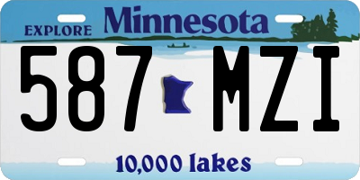 MN license plate 587MZI
