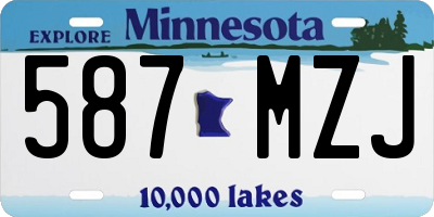 MN license plate 587MZJ