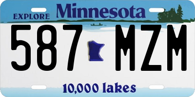 MN license plate 587MZM