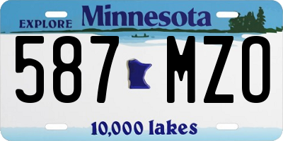 MN license plate 587MZO