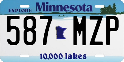 MN license plate 587MZP