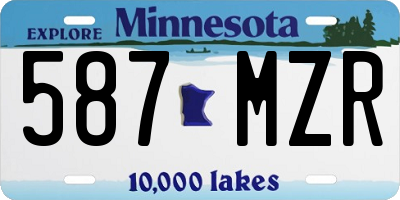 MN license plate 587MZR