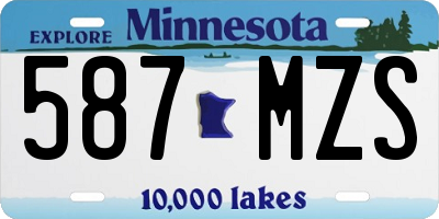 MN license plate 587MZS