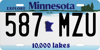 MN license plate 587MZU