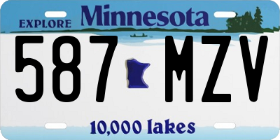 MN license plate 587MZV