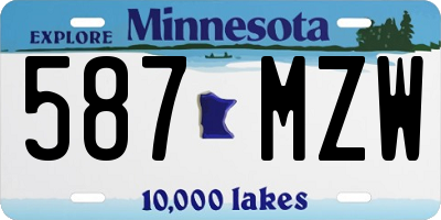MN license plate 587MZW