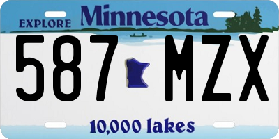 MN license plate 587MZX