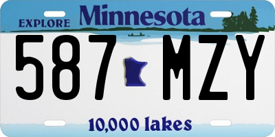 MN license plate 587MZY