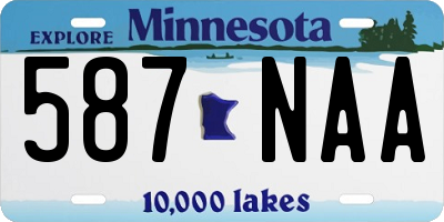 MN license plate 587NAA