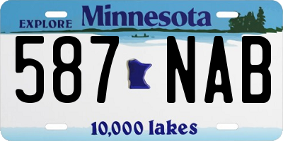 MN license plate 587NAB