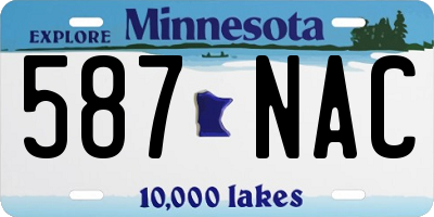 MN license plate 587NAC
