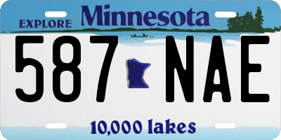 MN license plate 587NAE