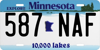 MN license plate 587NAF