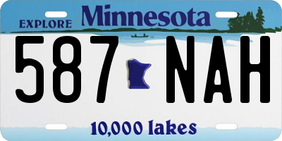 MN license plate 587NAH