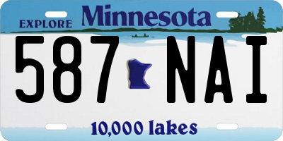 MN license plate 587NAI