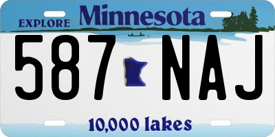 MN license plate 587NAJ
