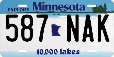 MN license plate 587NAK