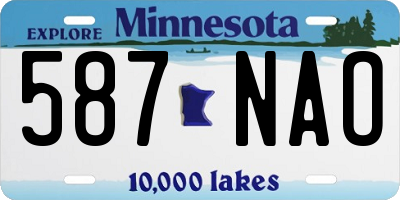 MN license plate 587NAO