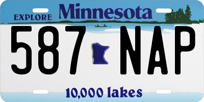 MN license plate 587NAP