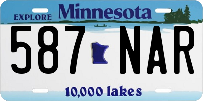 MN license plate 587NAR