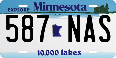 MN license plate 587NAS