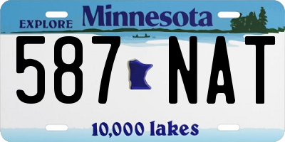 MN license plate 587NAT
