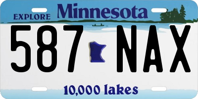 MN license plate 587NAX