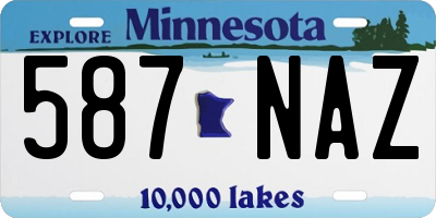 MN license plate 587NAZ