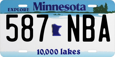 MN license plate 587NBA