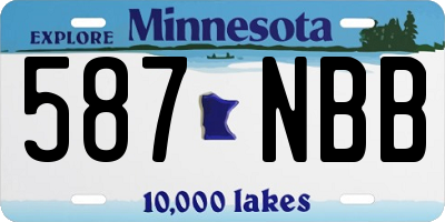 MN license plate 587NBB