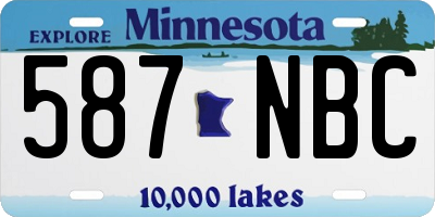 MN license plate 587NBC