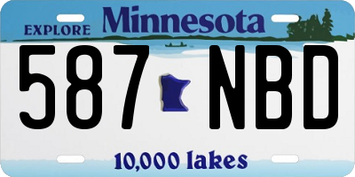 MN license plate 587NBD
