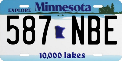 MN license plate 587NBE