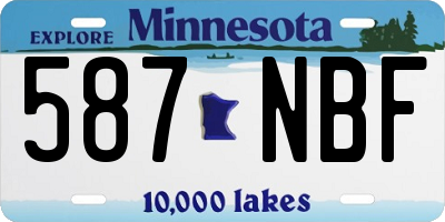 MN license plate 587NBF