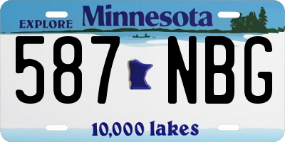MN license plate 587NBG