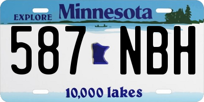 MN license plate 587NBH