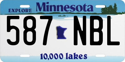 MN license plate 587NBL