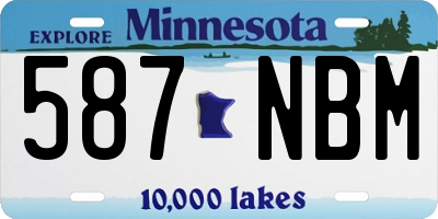 MN license plate 587NBM