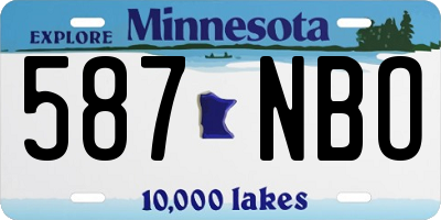 MN license plate 587NBO