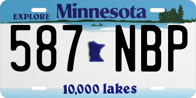 MN license plate 587NBP