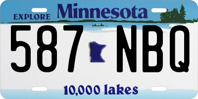 MN license plate 587NBQ