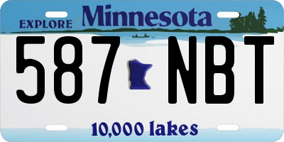 MN license plate 587NBT