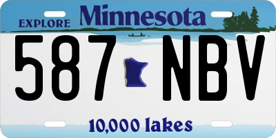 MN license plate 587NBV