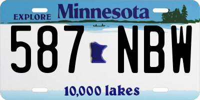 MN license plate 587NBW