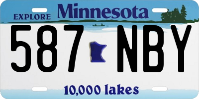MN license plate 587NBY