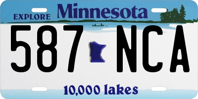 MN license plate 587NCA